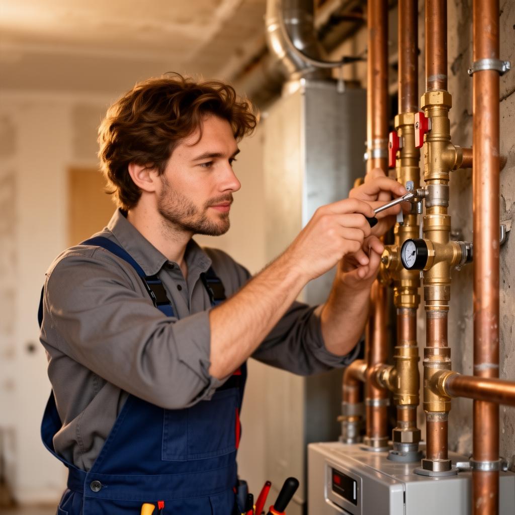 Professioneller Handwerker bei der Arbeit